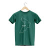 Alpine Green Cotton T-shirt showing map of Ayrshire golf courses